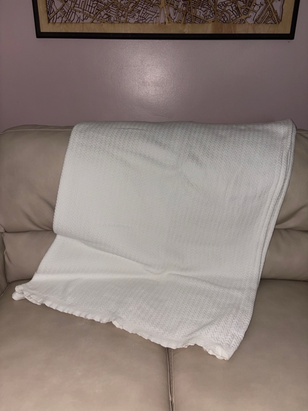 Ralph Lauren Vintage USA Cotton Herringbone Weave Twin Thermal Blanket Set of 2